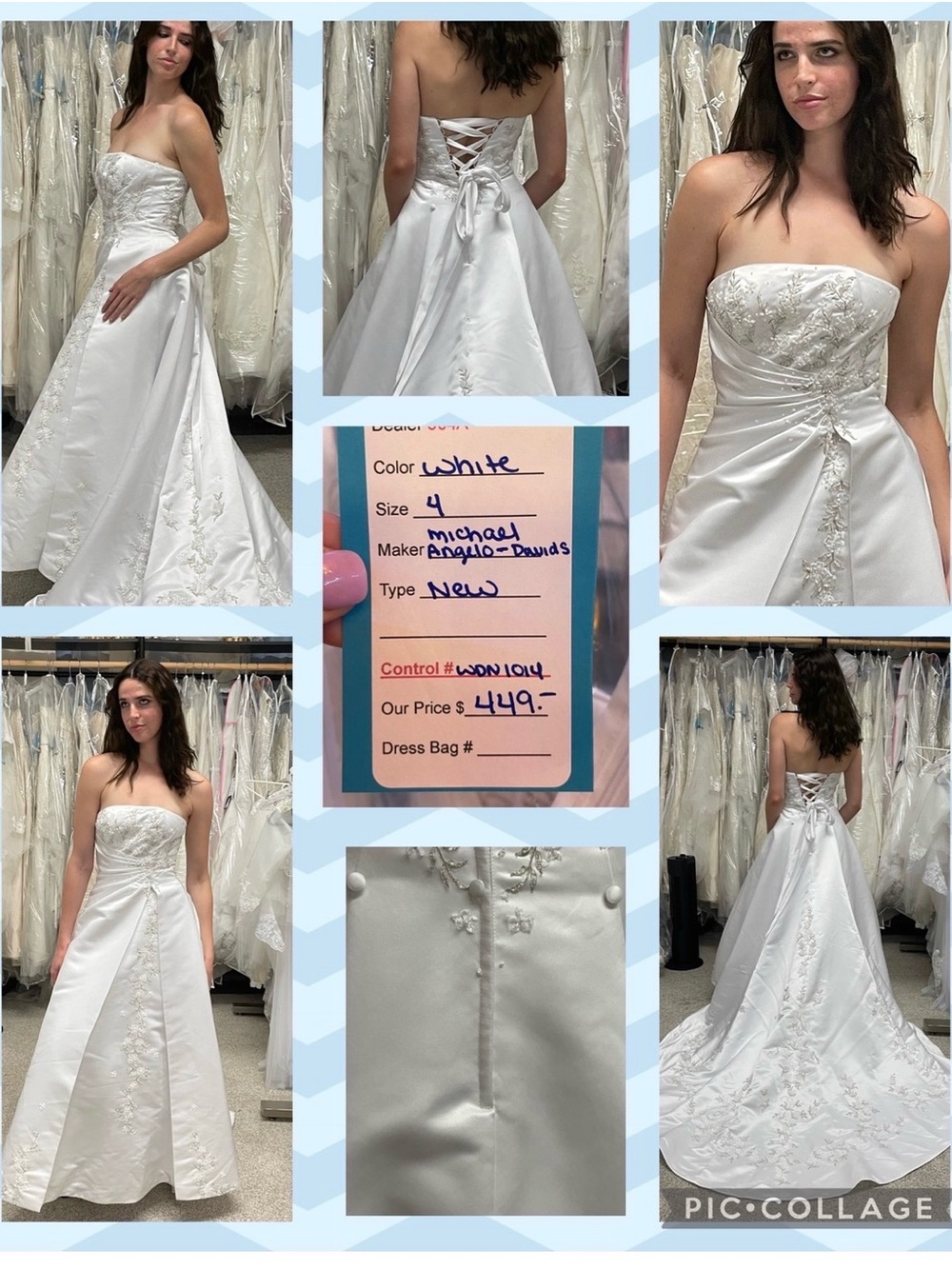 Michael Angelo-Davids White Strapless A-Line Wedding Dress